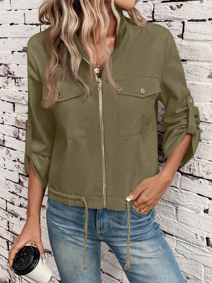 Jaqueta Marina Cropped Casual