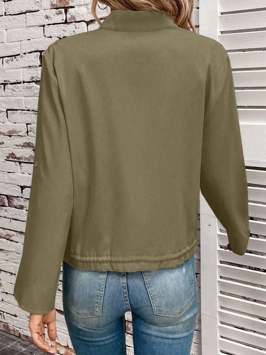 Jaqueta Marina Cropped Casual