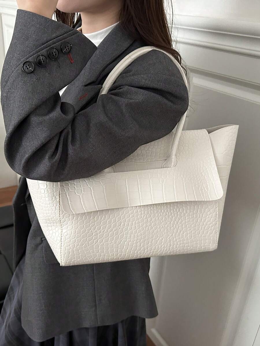 Bolsa de Mão Milano Croco Alça Dupla
