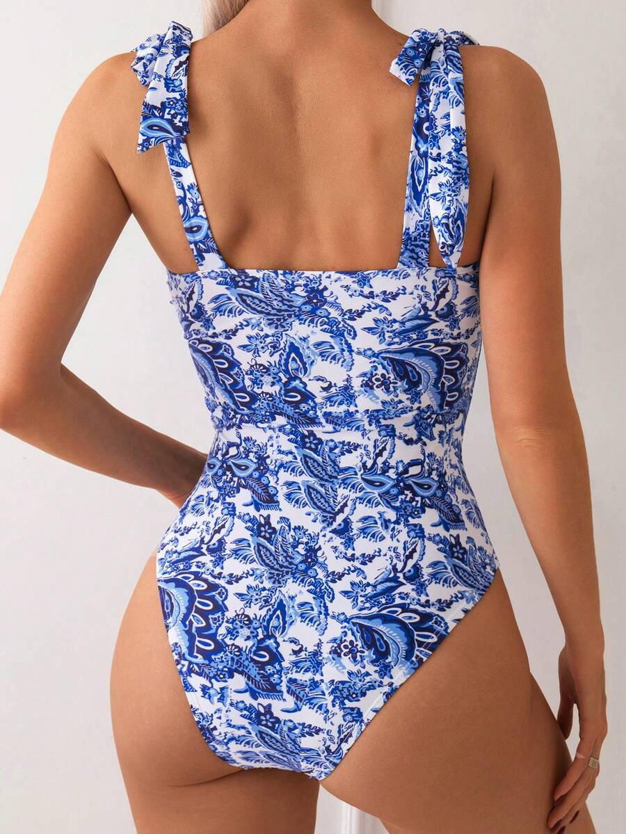 Maiô Monokini Alana Alça Fina com Nó