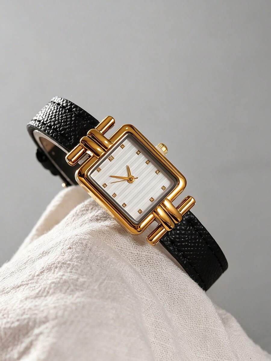 Relógio Feminino Vintage Mostrador Retangular