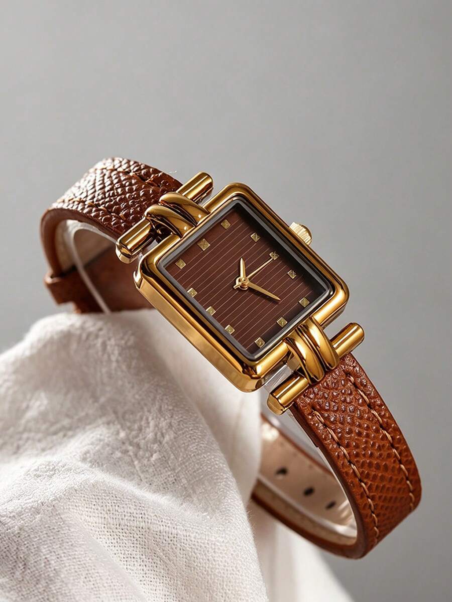 Relógio Feminino Vintage Mostrador Retangular