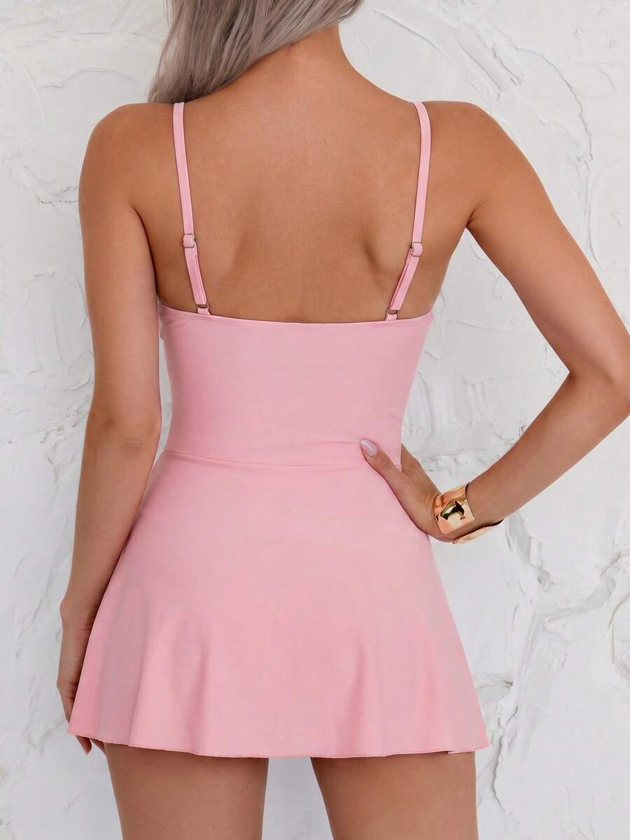 Maiô Monokini Longo Sofia Amarração no Pescoço