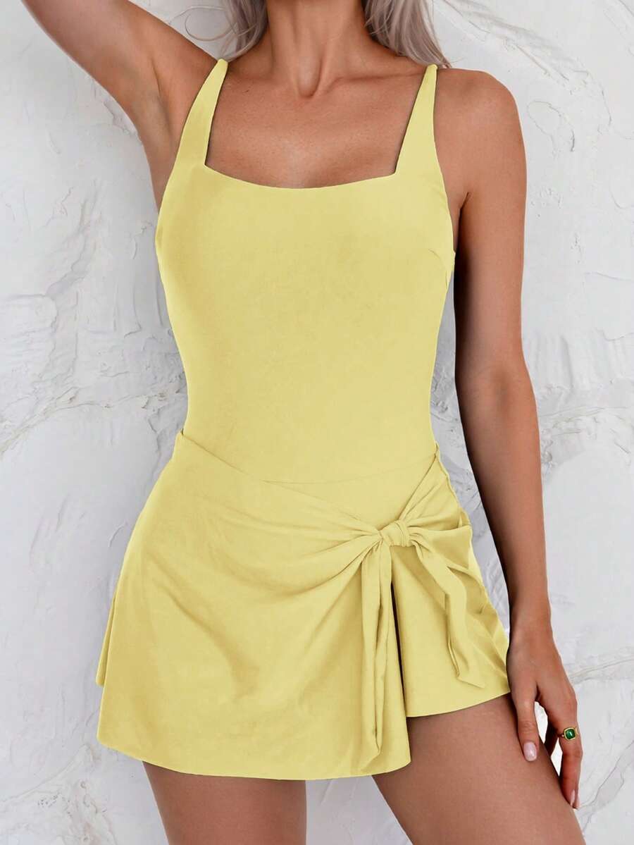 Maiô Monokini Longo Sofia Amarração no Pescoço