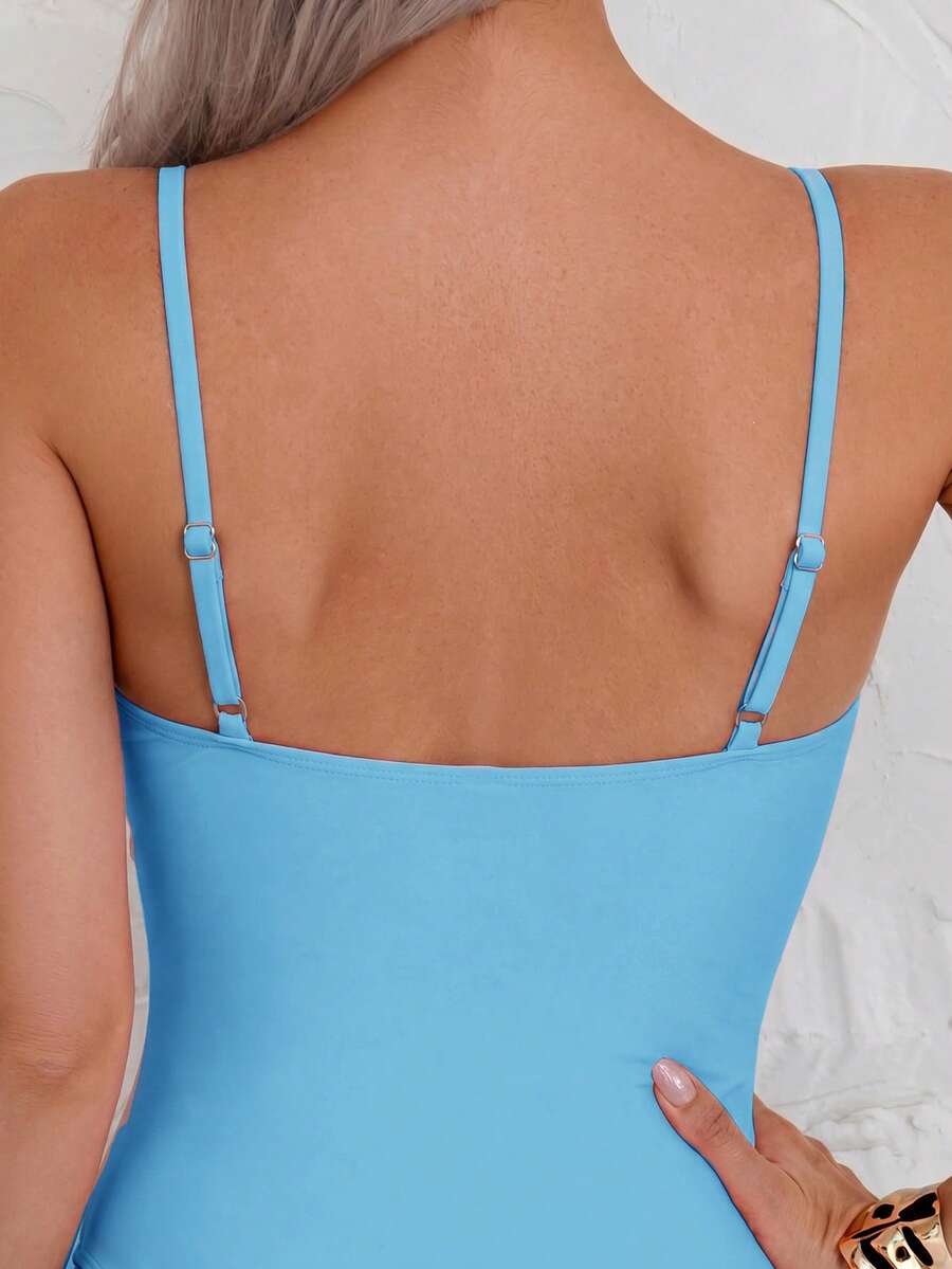 Maiô Monokini Longo Sofia Amarração no Pescoço