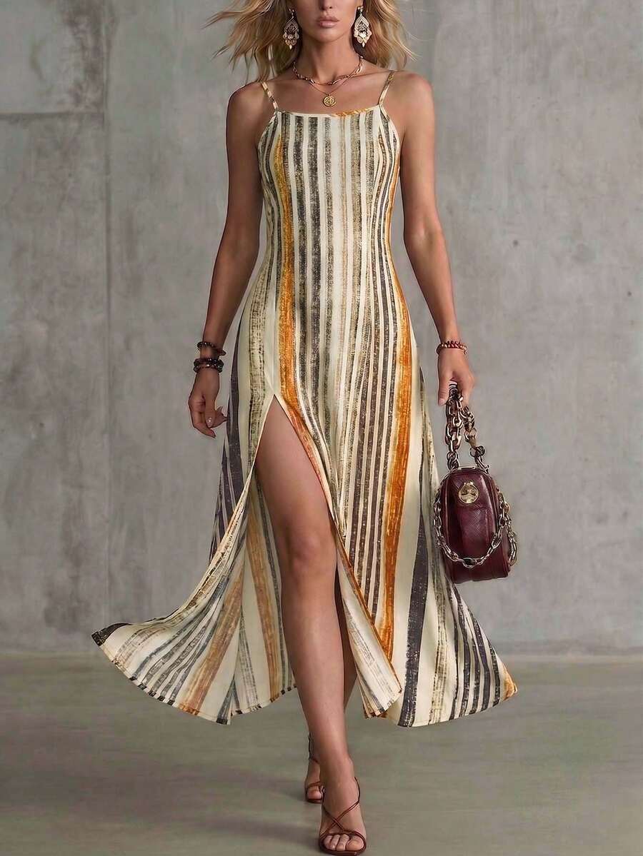 Vestido Praia Vintage Lorena Fenda Alta