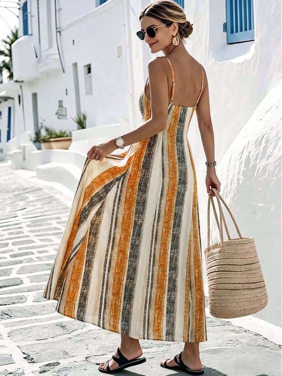 Vestido Praia Vintage Lorena Fenda Alta