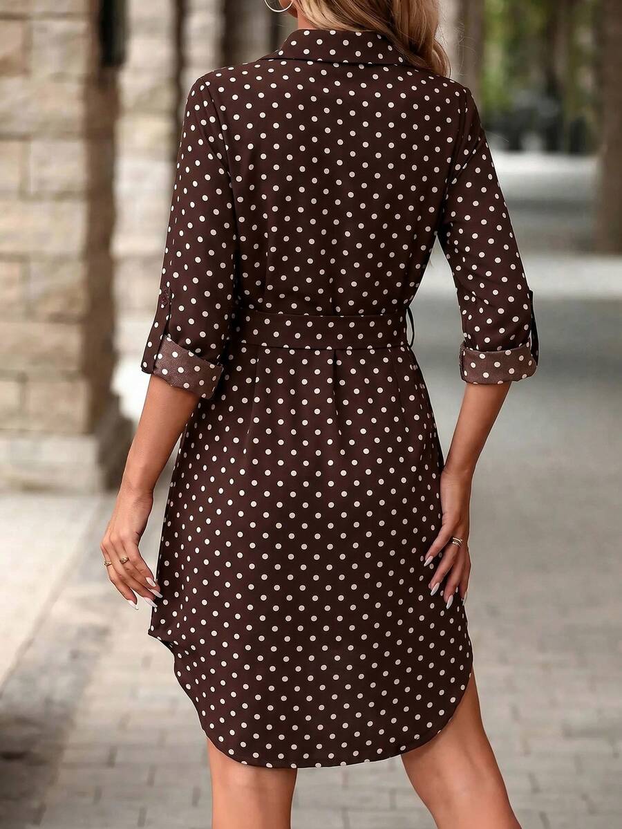 Vestido Poá Elisa Elegante Trabalho
