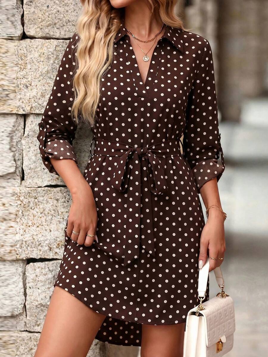 Vestido Poá Elisa Elegante Trabalho