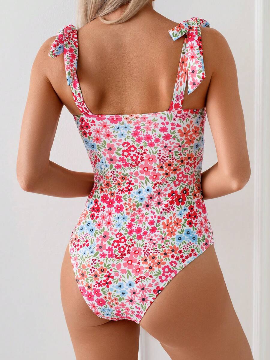 Maiô Monokini Alana Alça Fina com Nó
