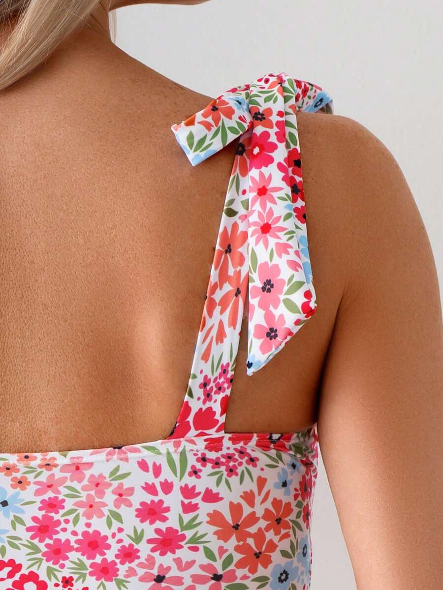 Maiô Monokini Alana Alça Fina com Nó