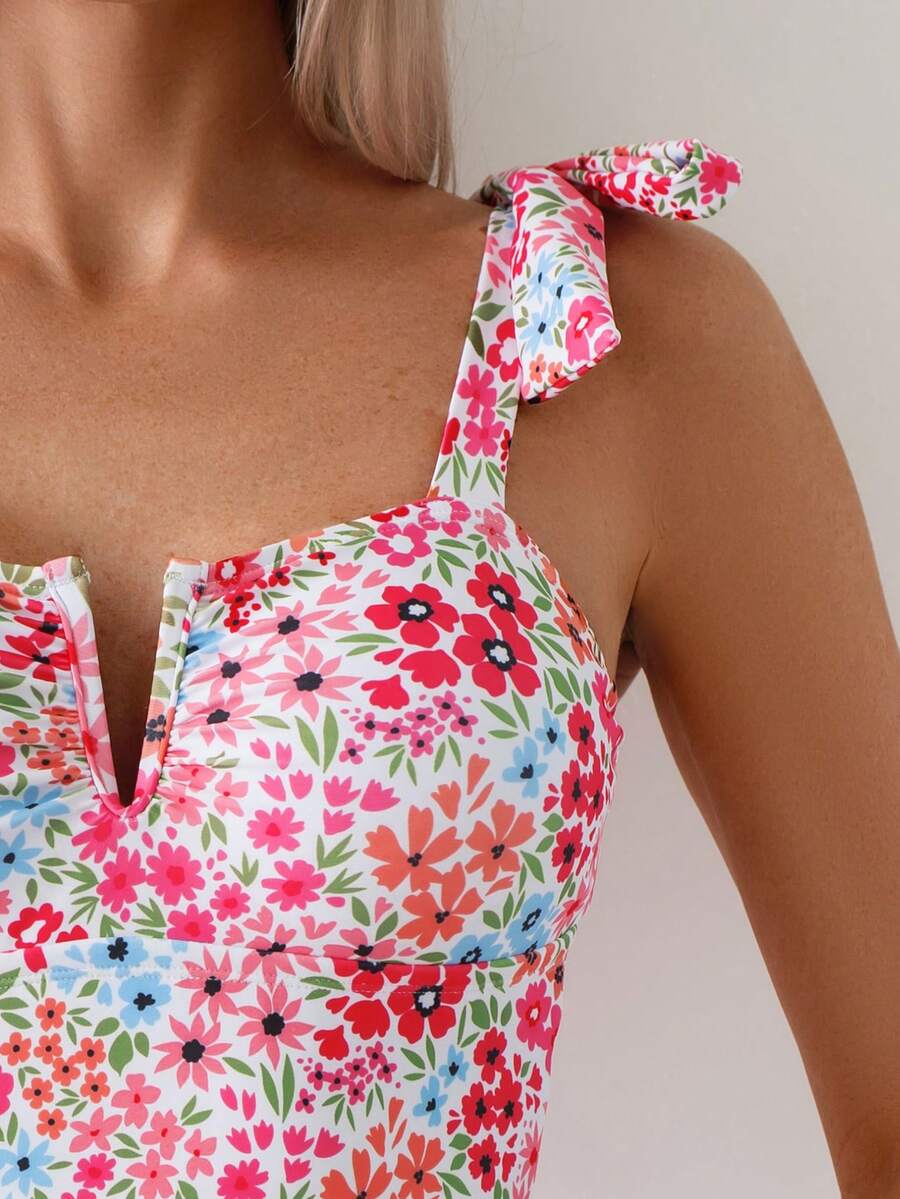 Maiô Monokini Alana Alça Fina com Nó