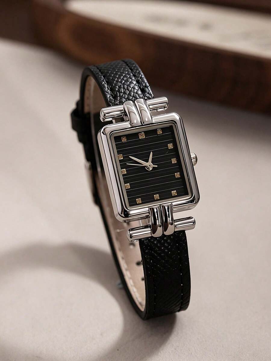 Relógio Feminino Vintage Mostrador Retangular
