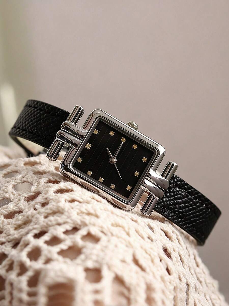 Relógio Feminino Vintage Mostrador Retangular