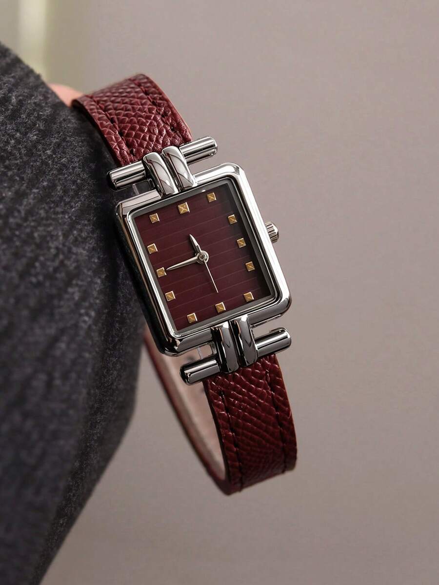 Relógio Feminino Vintage Mostrador Retangular