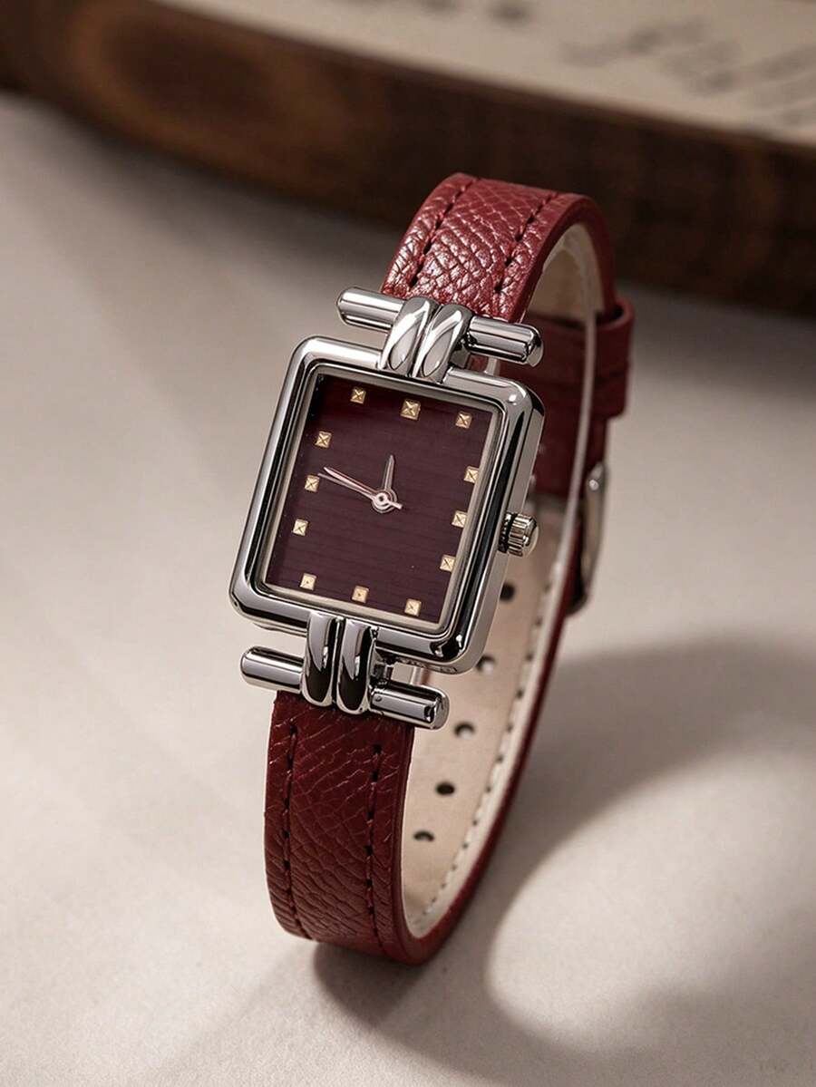 Relógio Feminino Vintage Mostrador Retangular