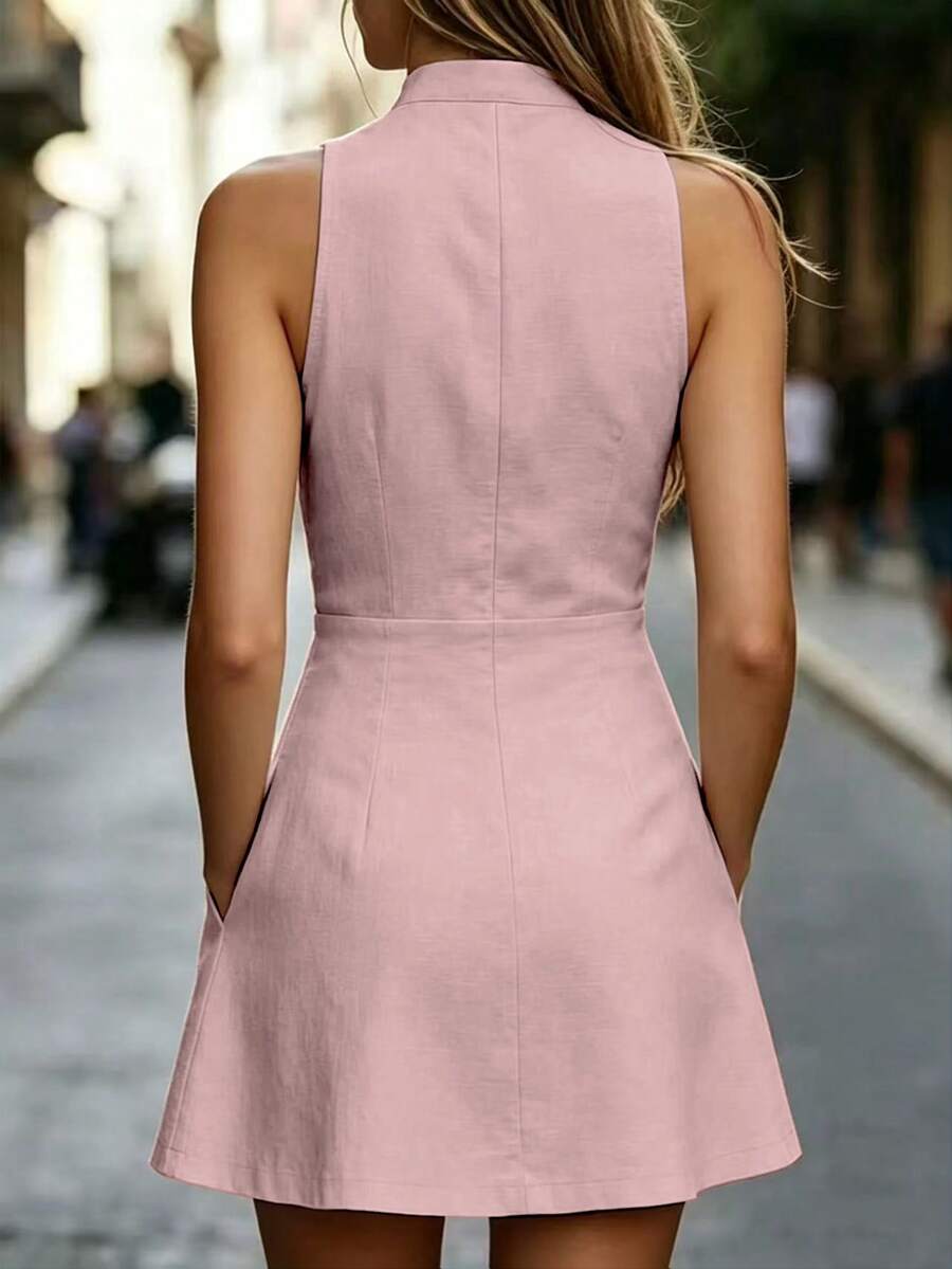 Vestido Mini Antonella Decote V Entalhado
