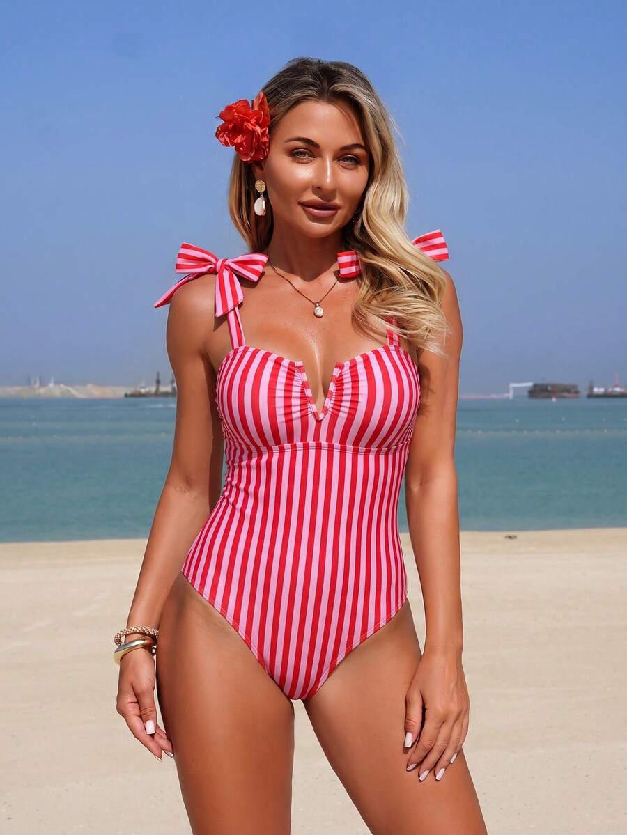 Maiô Monokini Alana Alça Fina com Nó