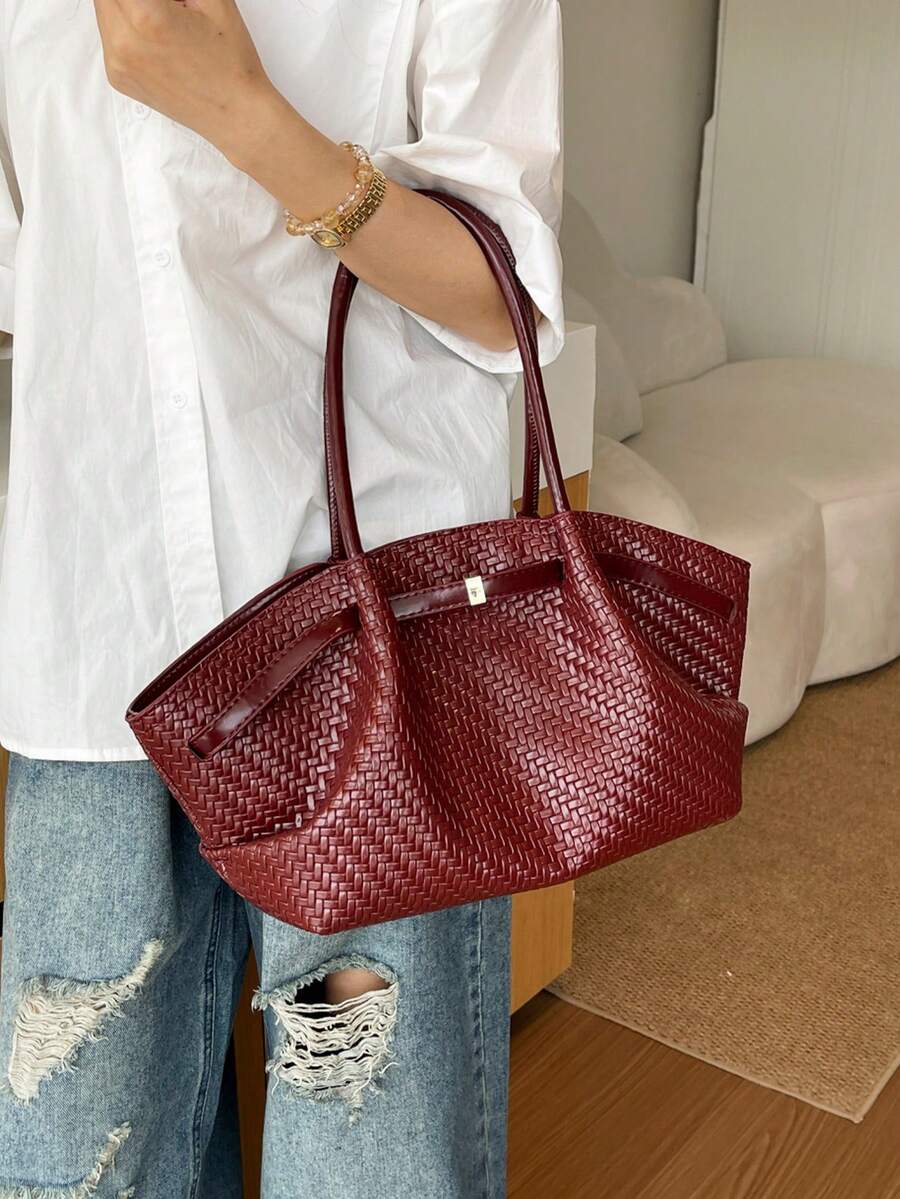 Bolsa Tote Aurora Fecho Magnético Plissada