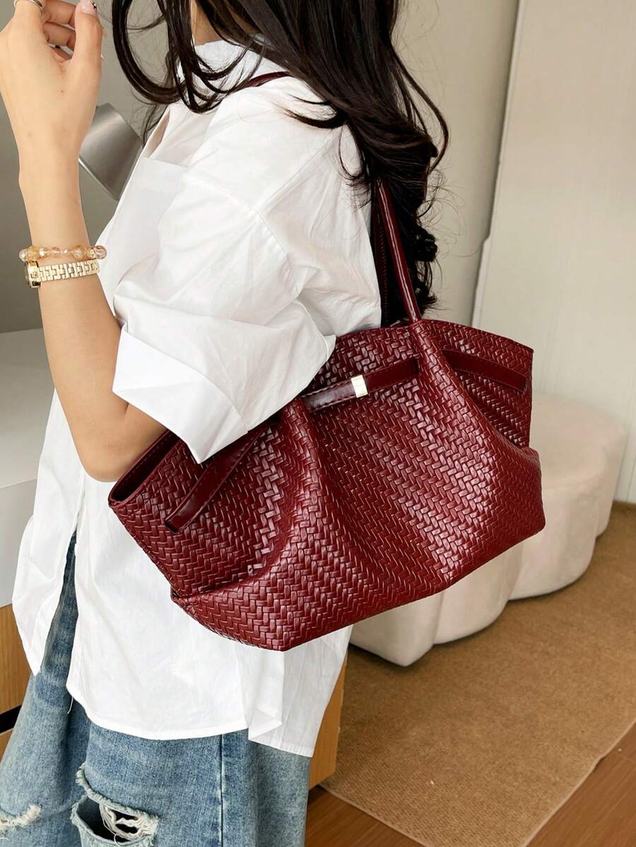 Bolsa Tote Aurora Fecho Magnético Plissada