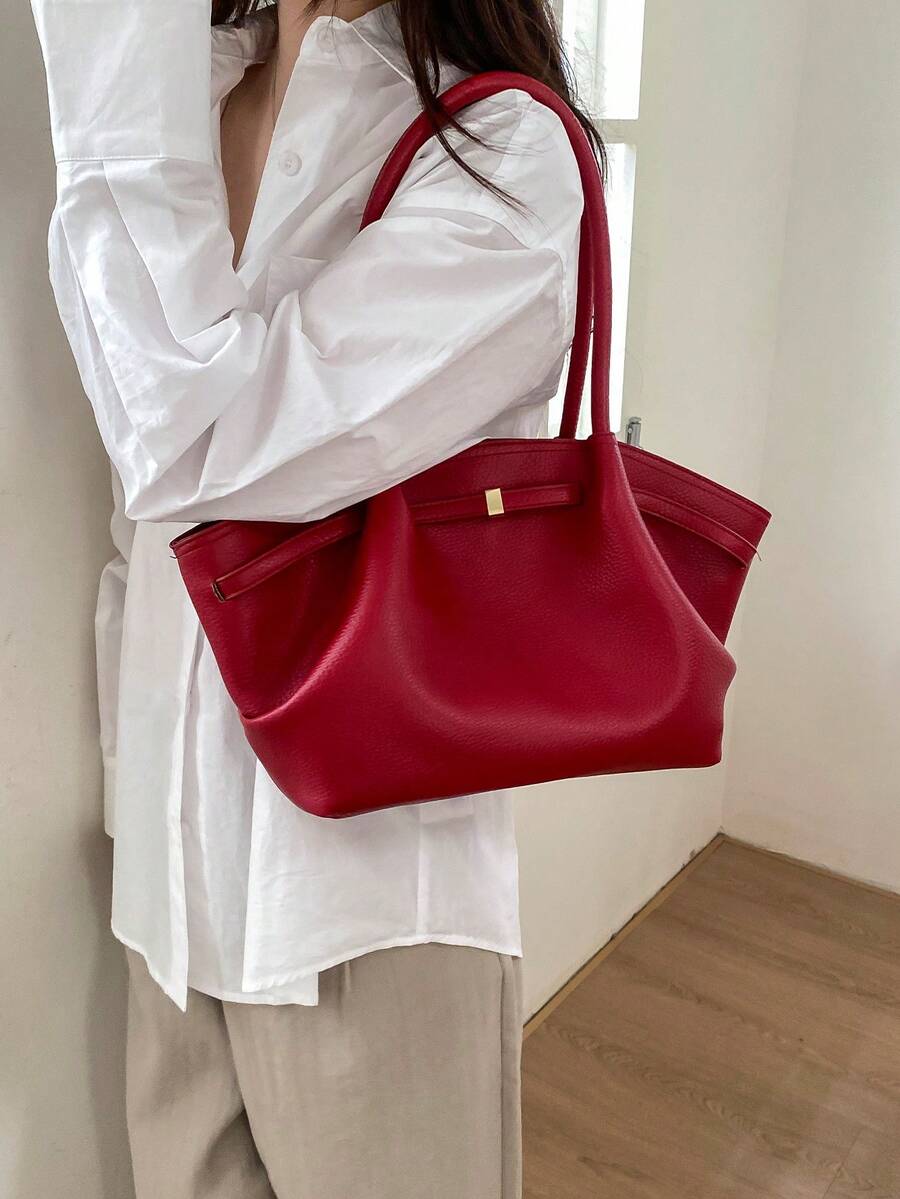 Bolsa Tote Aurora Fecho Magnético Plissada