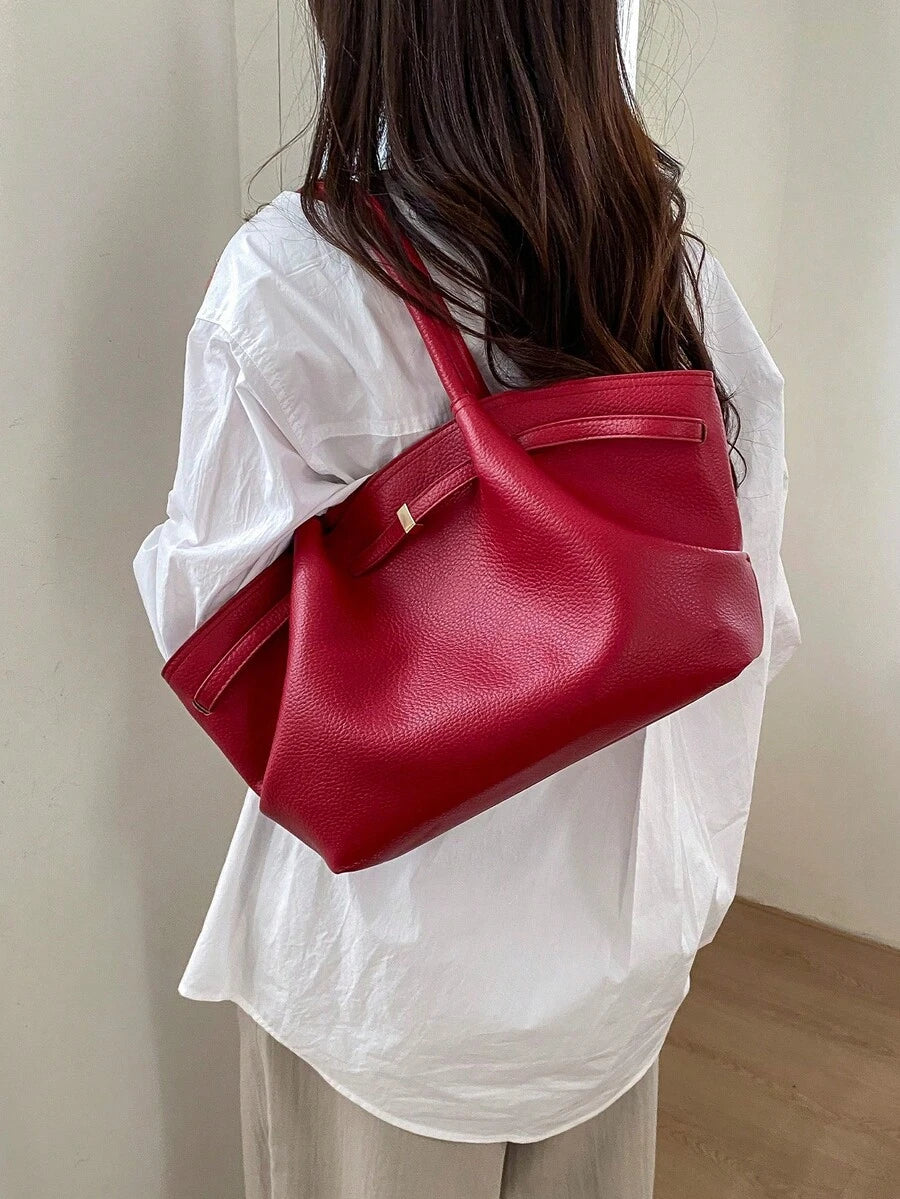 Bolsa Tote Aurora Fecho Magnético Plissada